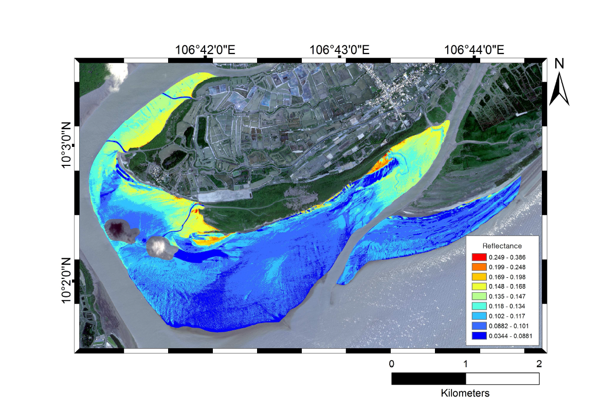Ben-tre 지역의 갯벌의 NIR 밴드 반사도