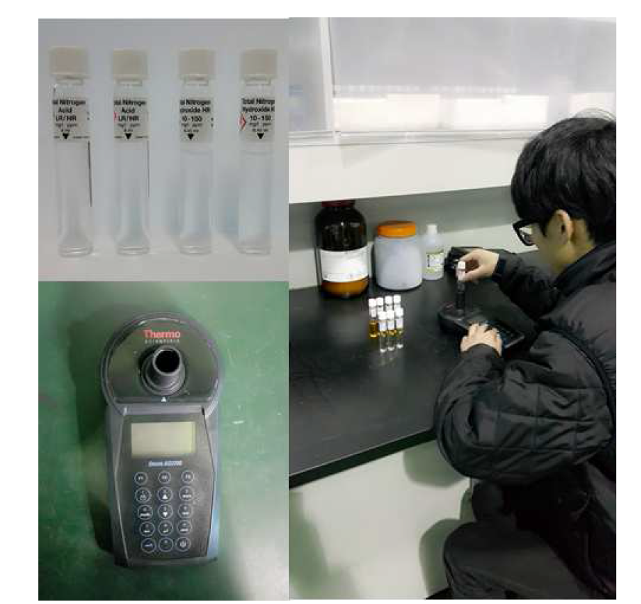 비색계(colorimeter)를 이용한 원수의 COD, T-N 농도 측정