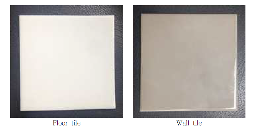 (a) Floor and (b) wall tiles manufactured using a Korean company A process