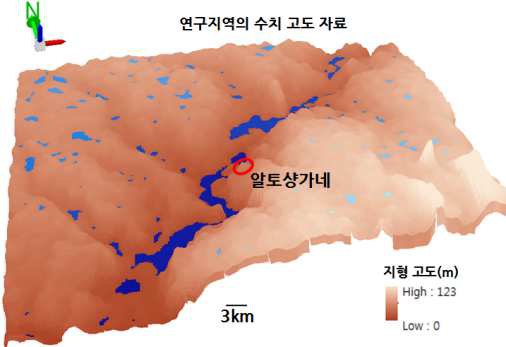 연구 지역의 홍수 위험 지역 예측