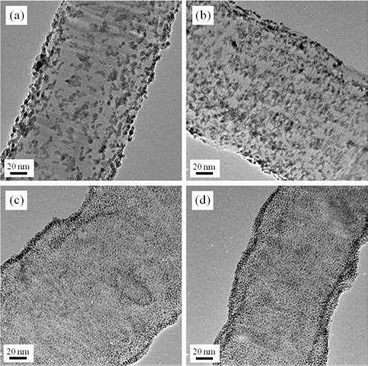 비파괴 표면 처리법이 적용된 결정성 탄소인 탄소나노섬유 (CNF)에 백금을 담지한 전자현미경 이미지