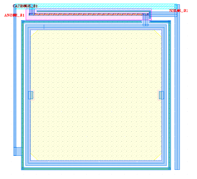 N+ & P-well & P-sub의 구조를 갖는 GAPD의 Layout