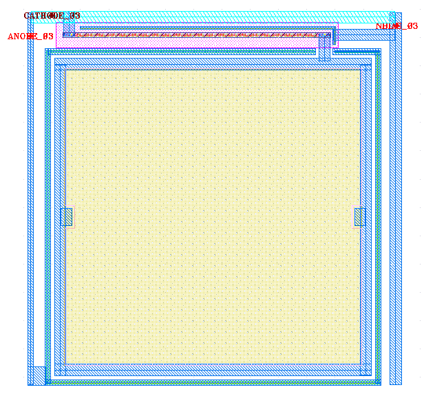 N+ & P-sub 구조를 갖는 GAPD의 Layout