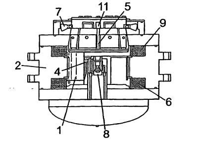 Inner structure of shaker V964