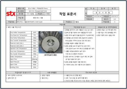 공정문서(세라믹코어 금형 세팅)