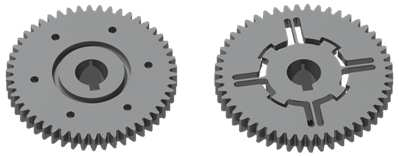 Conventional gear와 blade gear의 구조