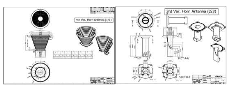 인공위성용 안테나 제작도면