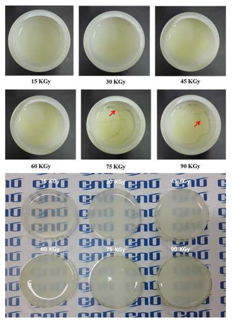 Formation and turbidity of SF C-gel after various irradiation dose of ɤ -ray.