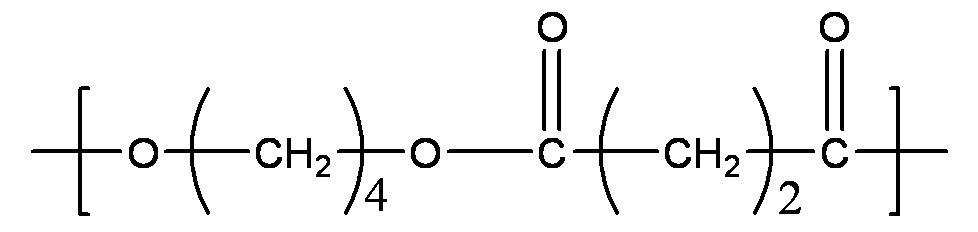 Chemical structure of poly(butylene succinate).