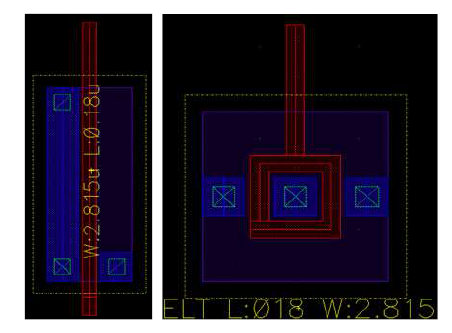 Conventional MOSFET (left) & LET MOSFET (right)