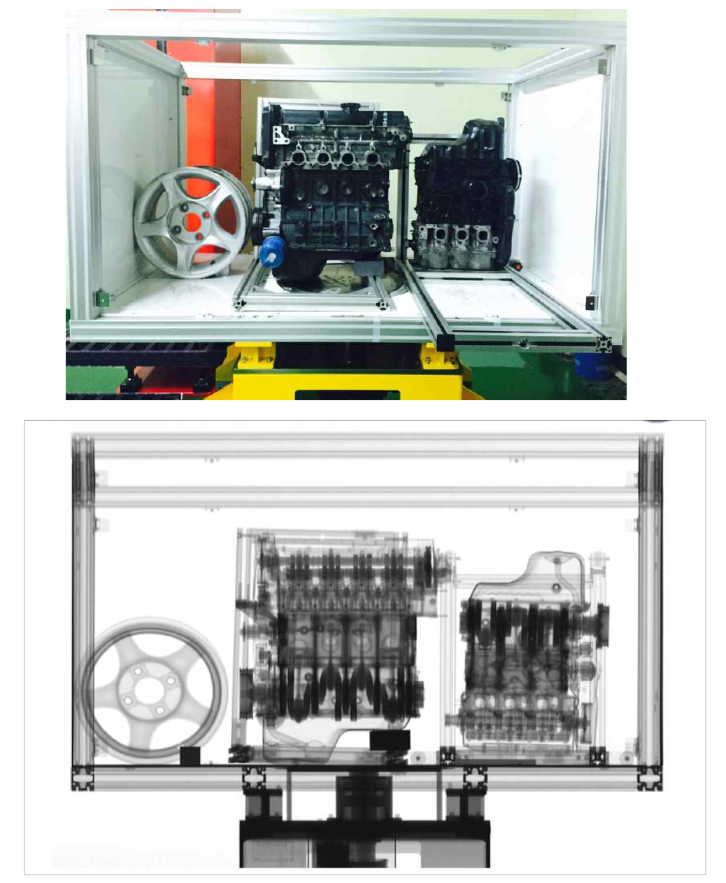 자동차 엔진 및 방사선 투과영상