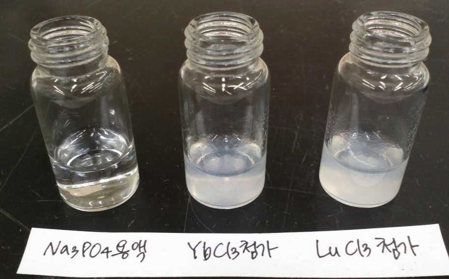 Yb 및 Lu의 침전 형성(phosphate 용액)