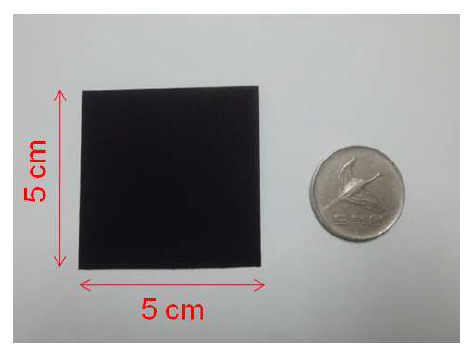 Carbon black coated electrode with size of 5 cm × 5 cm.