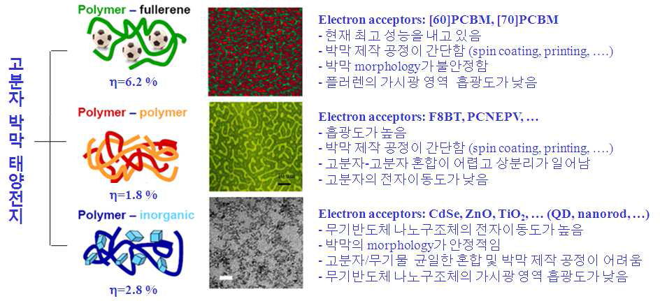 고분자 박막 태양전지의 종류, 효율 및 장단점