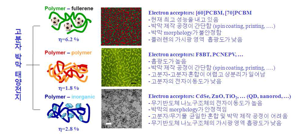 고분자 박막 태양전지의 종류, 효율 및 장단점