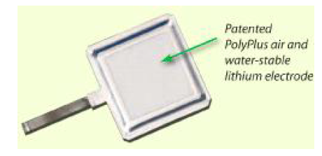 미국 Polyplus사가 개발한 Protectied Lithium Electrode (PLE)의 모습