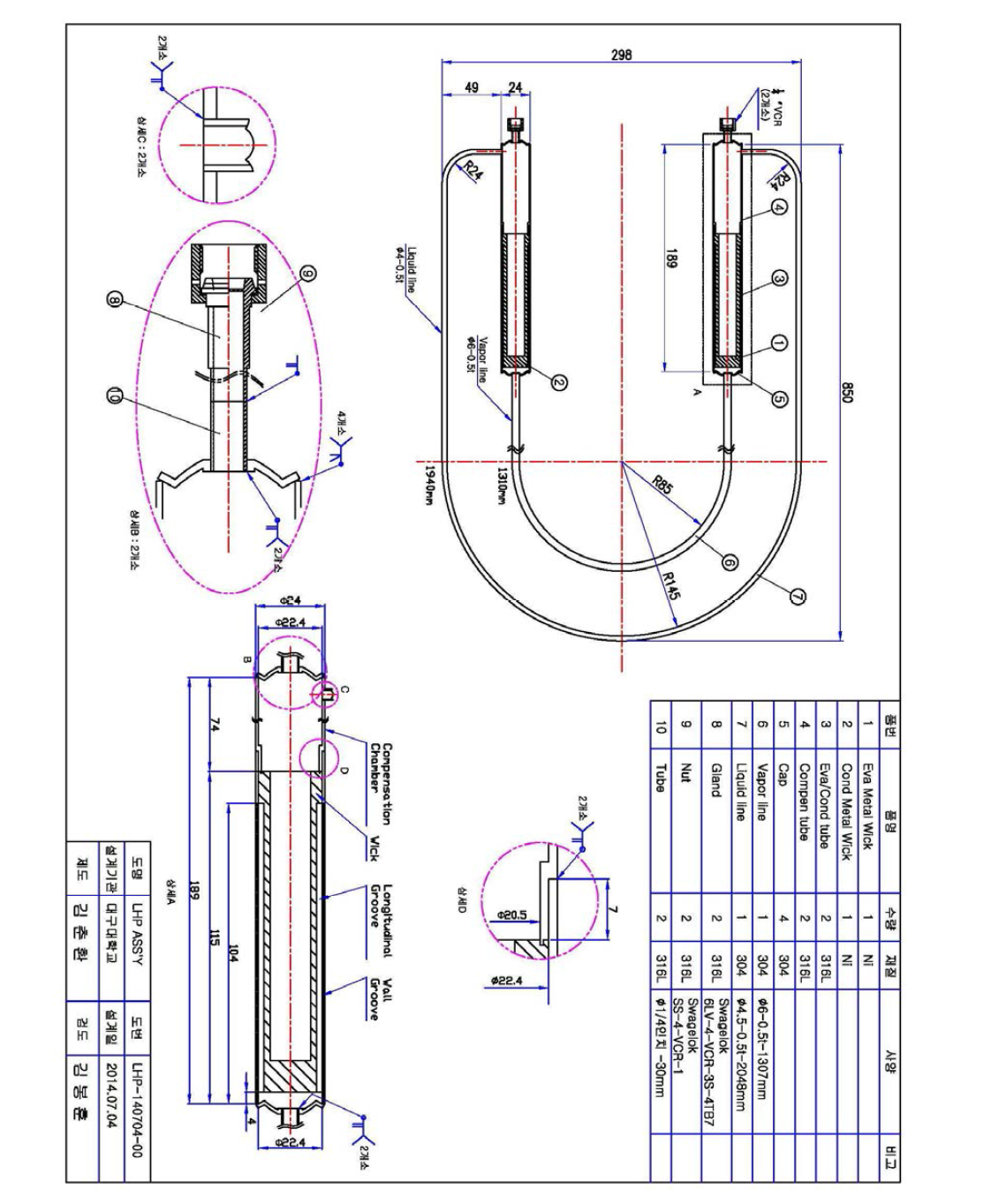 Detailed configuration of LHP