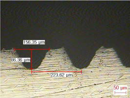 Cross-sectional view of wall groove machined by Tip3-40-20140411-rep2)