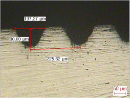 Cross-sectional view of wall groove machined by Tip3-40-20140411-rep3)