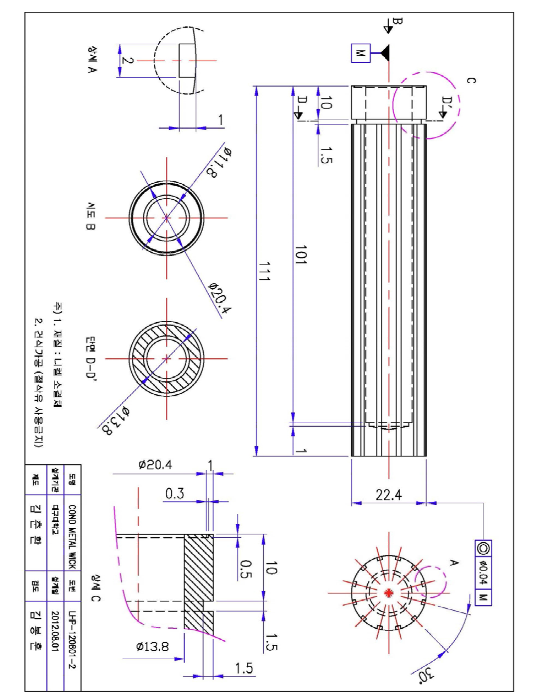 Design modification of metal wick WD 1x2-12