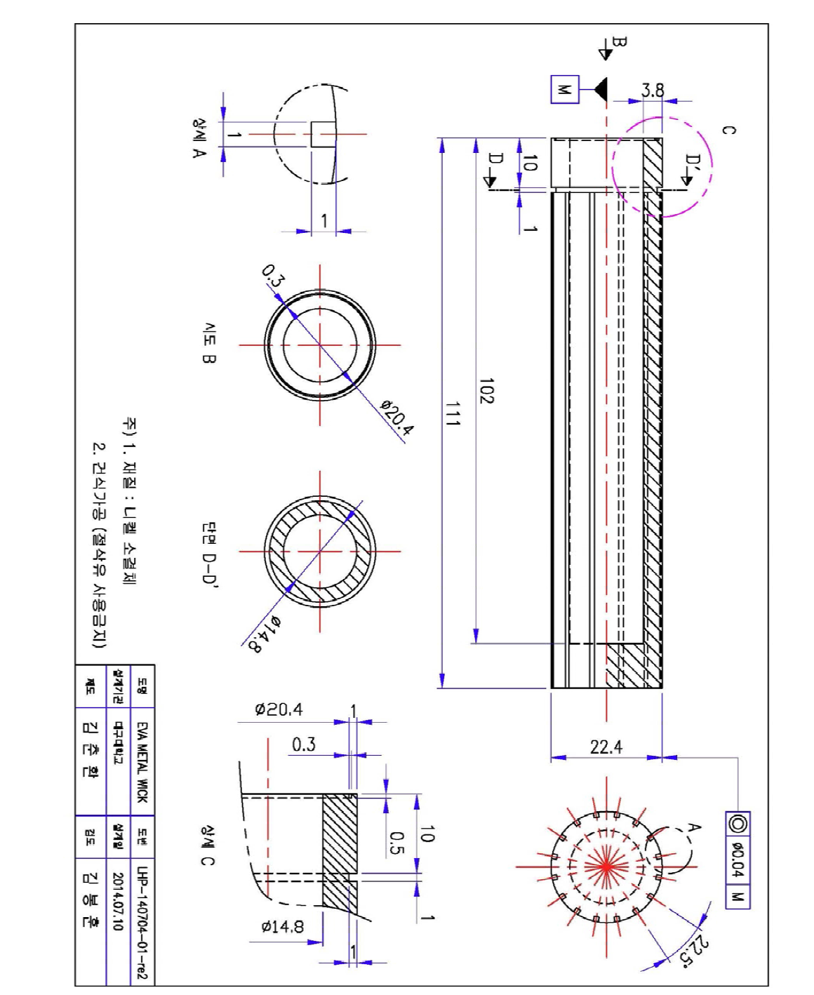 Design modification of metal wick WD 1x1-16