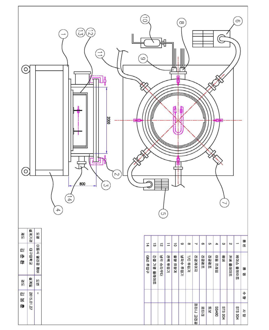 Detailed configuration of vacuum and gas chamber