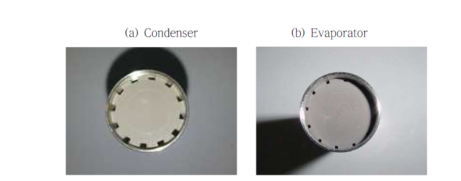 Cross-sectional view of evaporator and condenser