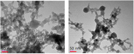 TEM images of SiC nanoparticles.