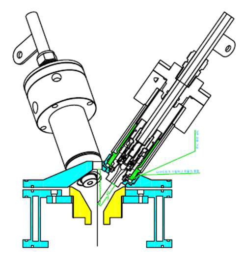 Plasma touch with the graphite guide (yellow part) for focusing flames