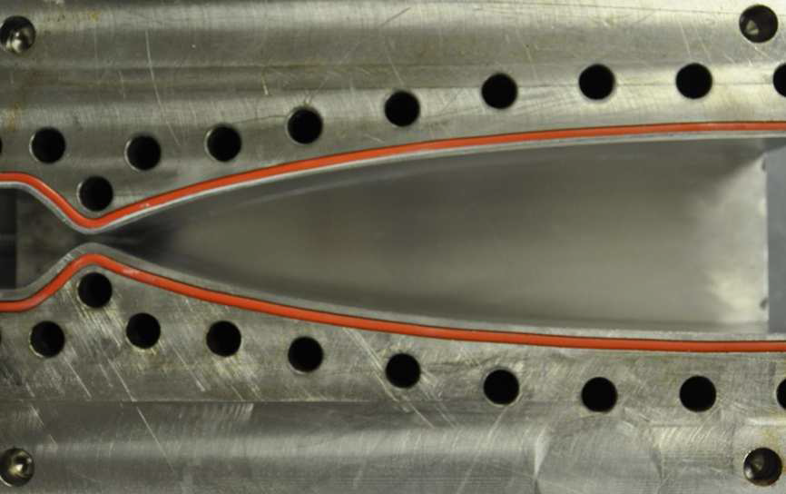 Contours of the Mach 4.9 nozzle used in the current study. Flow is from left to right