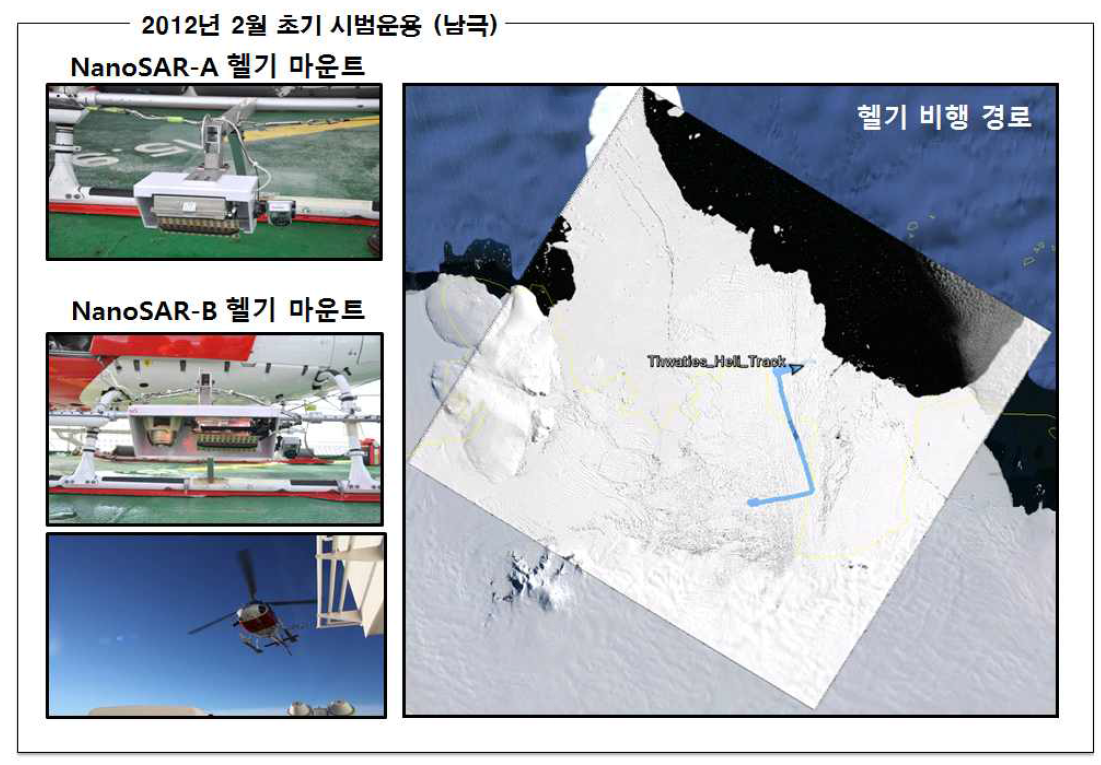 2011년 2월 Airborne SAR 초기 시범 운용 – 남극