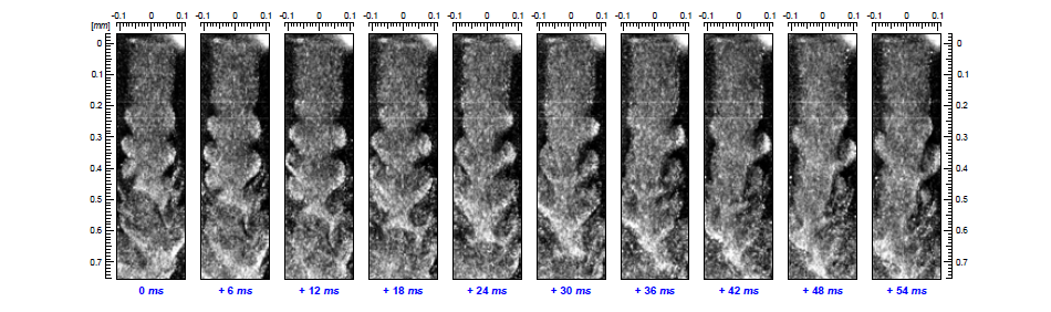 Photographs of the spray near injector-orifice exit