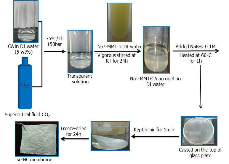 CO2 초임계유체 공정을 이용한 MMT 함유한 CA 에어로젤 제조 과정