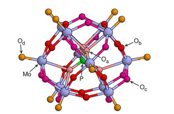 Keggin-type phosphomolybdate [PMo12O40]3-의 구조