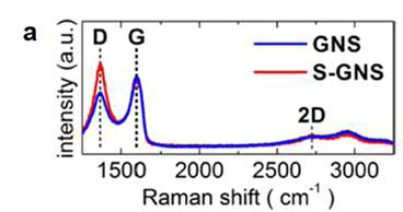 GNS와 S-GNS의 라만스펙트럼.