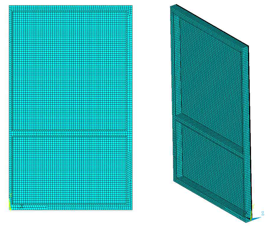 Numerical model of curtain wall system.