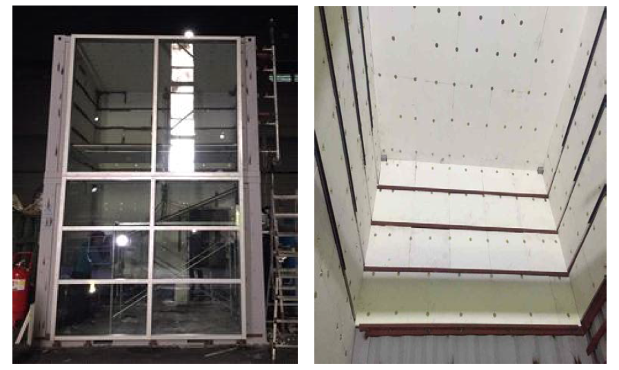 Fire Test facility for glass curtain wall sprinkler