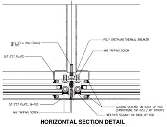 구조의 질량을 증가시켜 차음성능 향상 (Steel Curtain Wall)