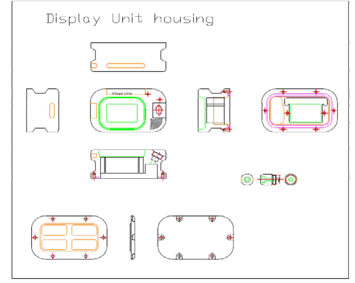Display unit housing 설계도면