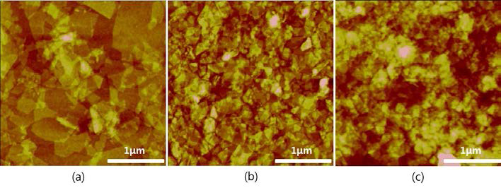 Spin coating 방법으로 형성시킨 박막의 AFM image(3μm x 3μm)