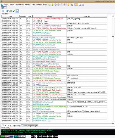 UE DM을 통한 Attach 절차 로그 확인