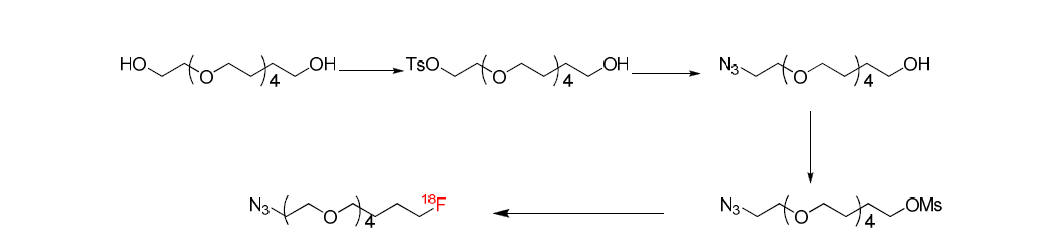 F-18 fluoro-ether azide 합성 모식도