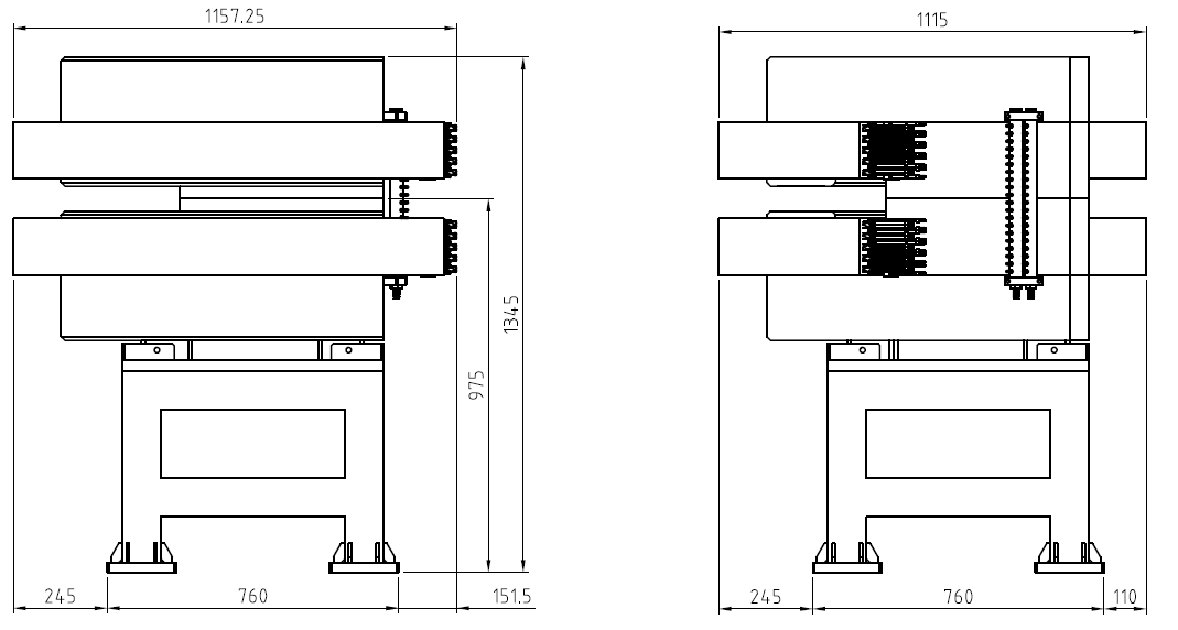 Side view of the analyzing magnet with stand