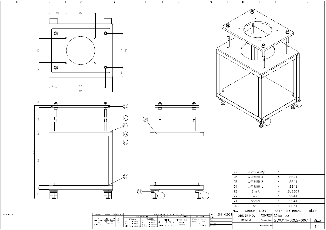 Assemble of beam profile device stand