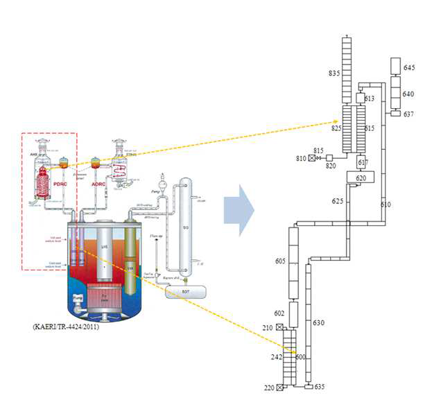 KALIMER-600 잔열제거계통 nodalization