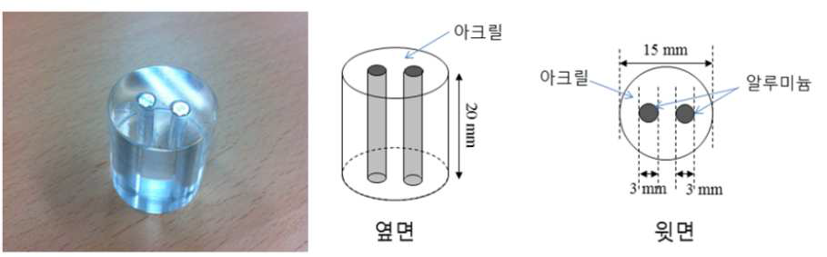 아크릴 안에 알루미늄이 삽입되어 있는 팬텀의 모습