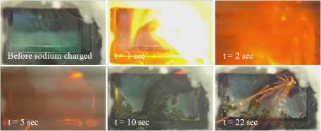 Na-공기 반응에서의 반응 거동 (TNa􎃗585℃)