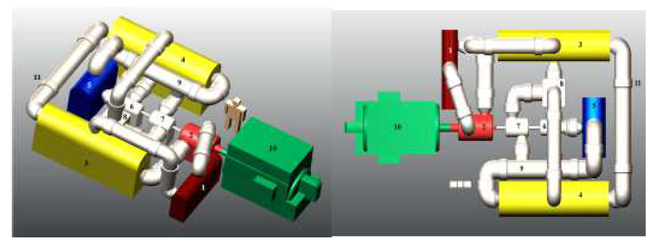 75MWe S-CO2 재압축 사이클 3D 모델링