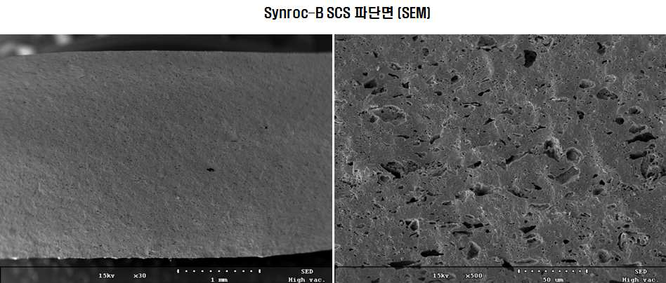 Synroc-B SCS 시편 파단면 검사결과