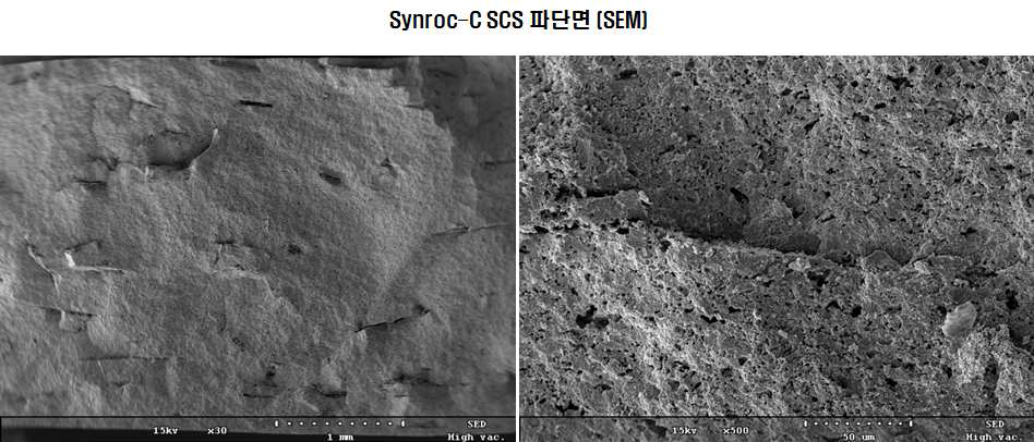 Synroc-C SCS 시편 파단면 검사결과